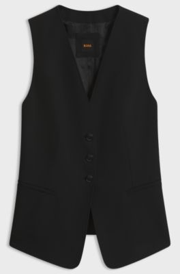Stretch-crepe waistcoat, Black