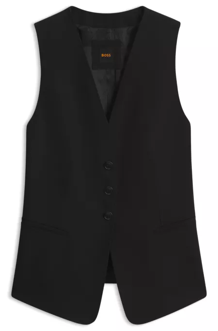 Stretch-crepe waistcoat