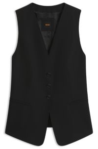 Gilet en cr&ecirc;pe stretch, Noir