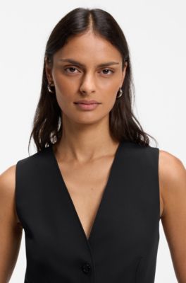 Stretch-crepe waistcoat, Black