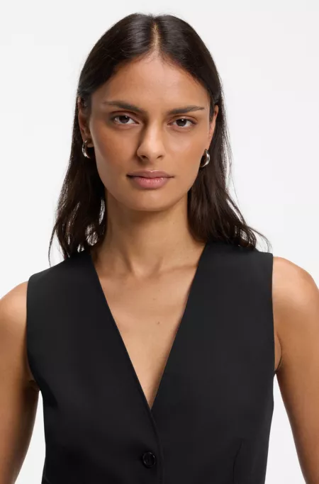 Stretch-crepe waistcoat