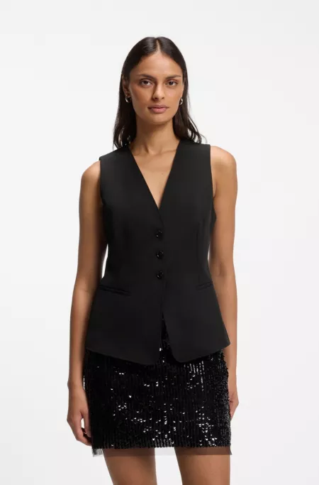 Stretch-crepe waistcoat