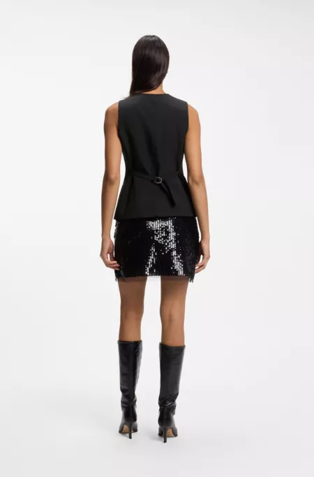 Stretch-crepe waistcoat