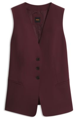 Stretch-crepe waistcoat, Red