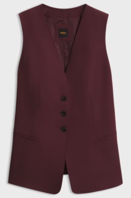 Gilet van stretchcr&ecirc;pe, Rood
