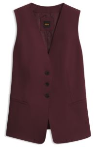 Gilet van stretchcr&ecirc;pe, Rood