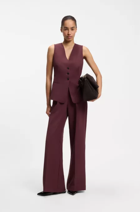 Stretch-crepe waistcoat