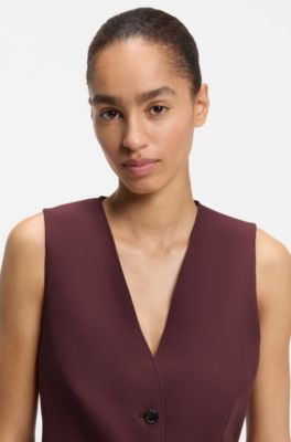 Gilet van stretchcr&ecirc;pe, Rood