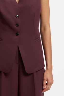 Gilet van stretchcr&ecirc;pe, Rood