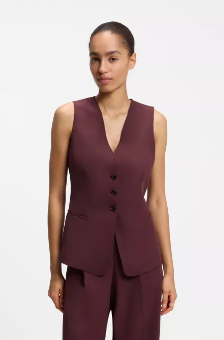 Stretch-crepe waistcoat
