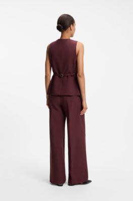 Gilet van stretchcr&ecirc;pe, Rood