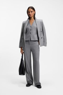 Extra-long regular-fit trousers with straight leg, Light Grey