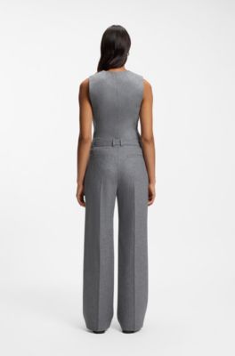 Extra-long regular-fit trousers with straight leg, Light Grey