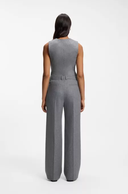 Pantalon Regular en flanelle très long