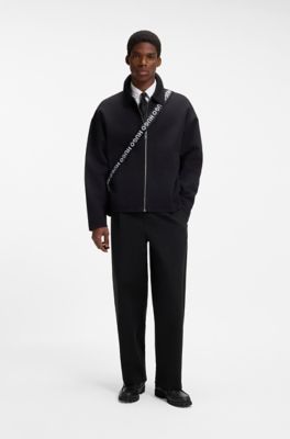 Pleated tracksuit bottoms, Black