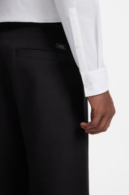Pleated tracksuit bottoms, Black
