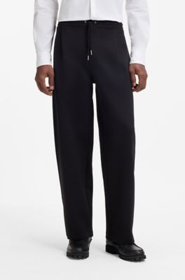 Pleated tracksuit bottoms, Black