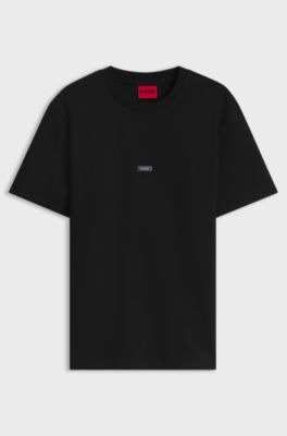 Structured T-shirt in a relaxed fit, Black