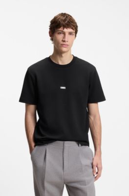 Structured T-shirt in a relaxed fit, Black