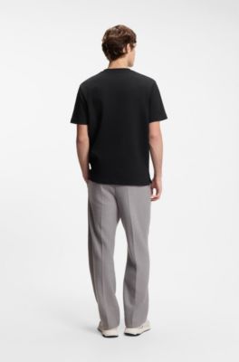 Structured T-shirt in a relaxed fit, Black