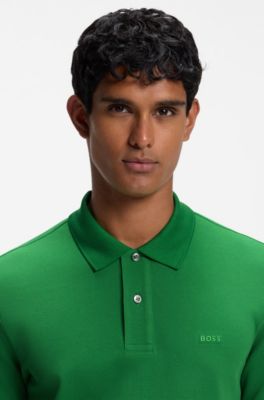 Versatile polo shirt in soft cotton, Green
