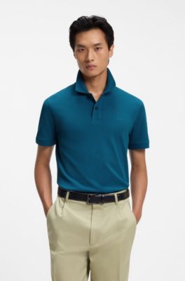 Versatile polo shirt in soft cotton, Blue