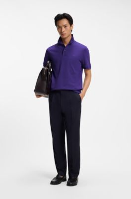 Versatile polo shirt in soft cotton, Purple