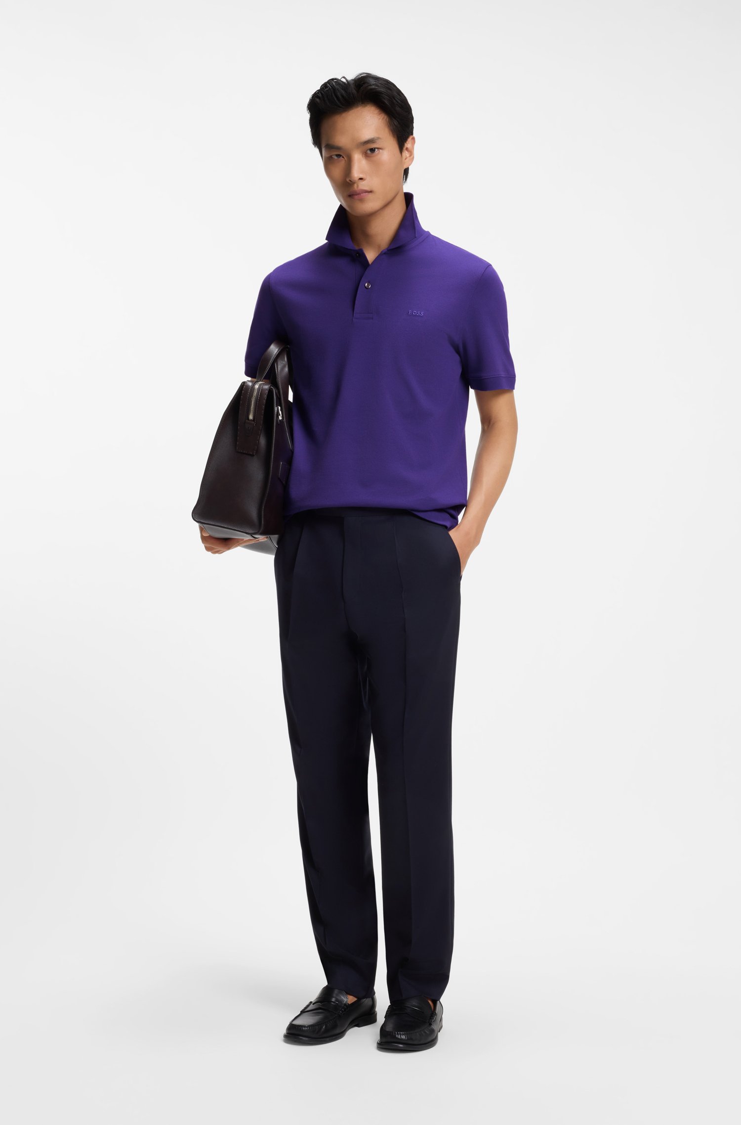 Boss Versatile polo shirt in soft cotton pikéer herr – bild 2