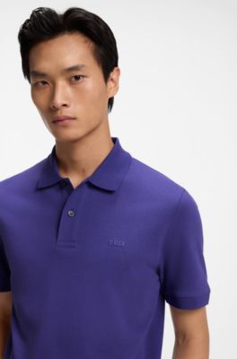Versatile polo shirt in soft cotton, Purple