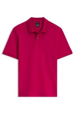 Versatile polo shirt in soft cotton, Dark pink