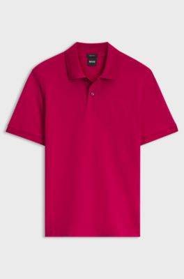 Versatile polo shirt in soft cotton, Dark pink