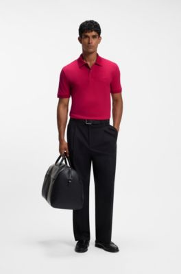 Versatile polo shirt in soft cotton, Dark pink