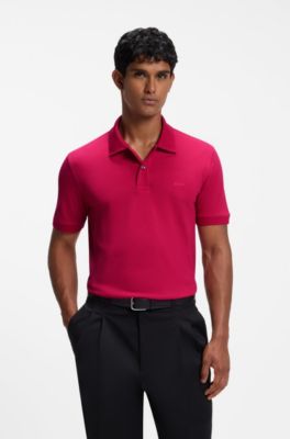 Versatile polo shirt in soft cotton, Dark pink