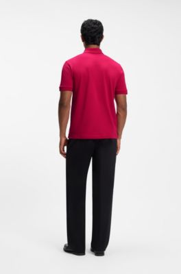 Versatile polo shirt in soft cotton, Dark pink