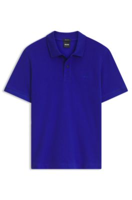 Versatile polo shirt in soft cotton, Blue