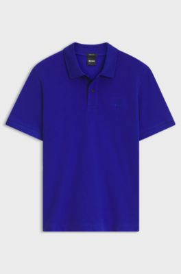 Versatile polo shirt in soft cotton, Blue