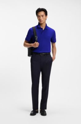 Versatile polo shirt in soft cotton, Blue