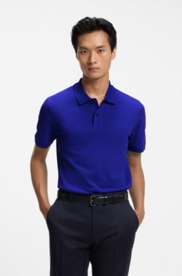 Versatile polo shirt in soft cotton, Blue