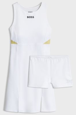 Active stretch-jersey dress, White