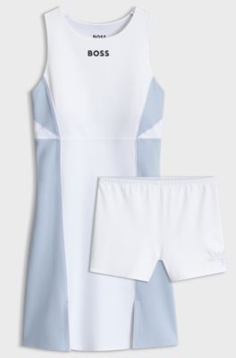 Active stretch-jersey dress, White / Blue