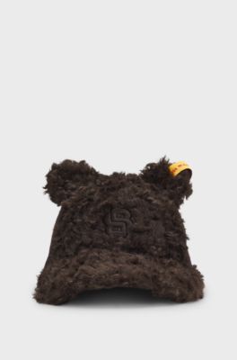 BOSS x Steiff teddy-fleece cap, Dark Brown