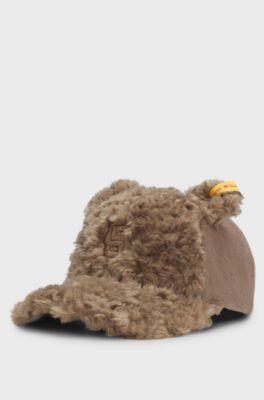 BOSS x Steiff teddy-fleece cap, Brown