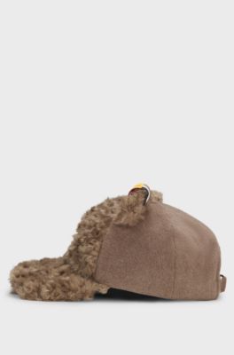 BOSS x Steiff teddy-fleece cap, Brown