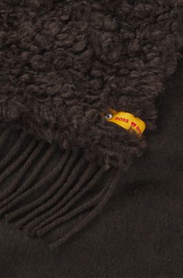 BOSS x Steiff teddy-fabric scarf, Dark Brown