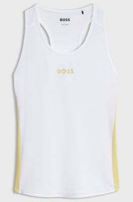 Active stretch-jersey top, White