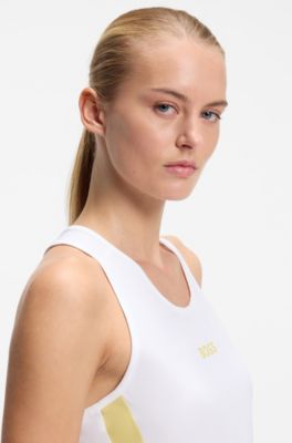 Active stretch-jersey top, White