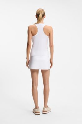 Active stretch-jersey top, White