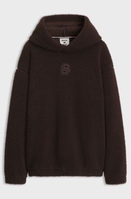 BOSS x Steiff teddy-fabric hoodie, Dark Brown