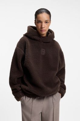 BOSS x Steiff teddy-fabric hoodie, Dark Brown