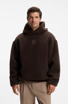 BOSS x Steiff teddy-fabric hoodie, Dark Brown